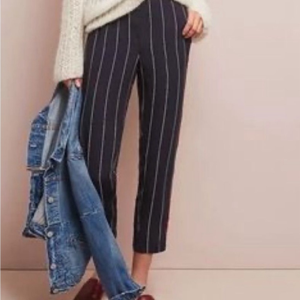 NWT Loft elegant ankle stipe pants size 12